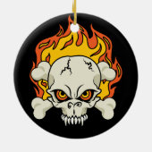 Schädel und Kreuzknochen Keramikornament (Hinten)