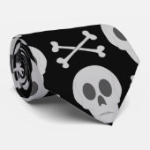 Schädel und Kreuzknochen Krawatte (Gerollt)
