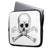 Schädel und Kreuzknochen Laptopschutzhülle (Vorderseite Links)