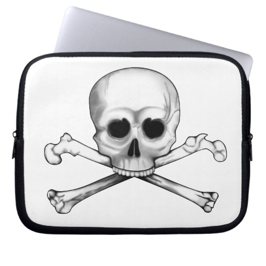 Schädel und Kreuzknochen Laptopschutzhülle (Vorderseite)