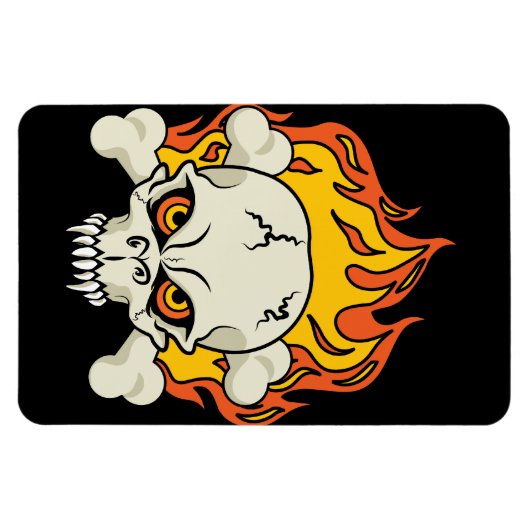 Schädel und Kreuzknochen Magnet (Horizontal)