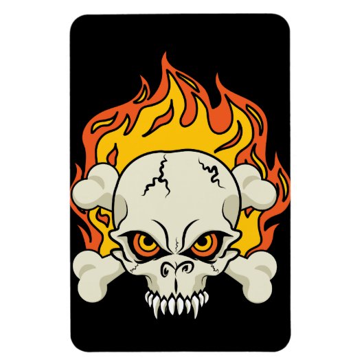 Schädel und Kreuzknochen Magnet (Vertikal)