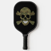 Schädel und Kreuzknochen Pickleball Schläger (Rückseite)
