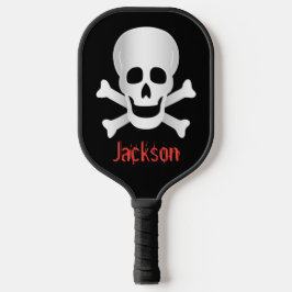 Schädel und Kreuzknochen Pickleball Schläger