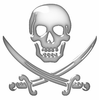 Schädel und Kreuzknochen - Piratenflagge Freistehende Fotoskulptur