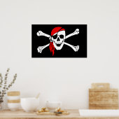 Schädel und Kreuzknochen Poster (Küche)