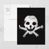 Schädel und Kreuzknochen Postkarte (Vorne/Hinten)