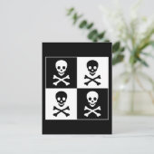 Schädel und Kreuzknochen Postkarte (Stehend Vorderseite)