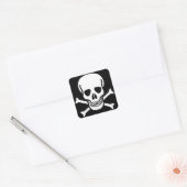 Schädel und Kreuzknochen Quadratischer Aufkleber (Umschlag)