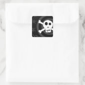 Schädel und Kreuzknochen Quadratischer Aufkleber (Tasche)