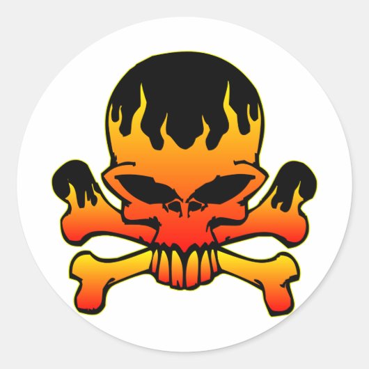 Schädel und Kreuzknochen Runder Aufkleber (Vorderseite)