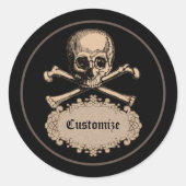 Schädel und Kreuzknochen Runder Aufkleber (Vorderseite)