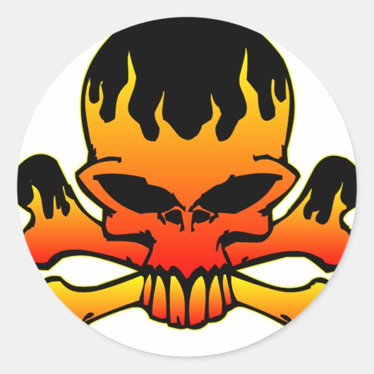 Schädel und Kreuzknochen Runder Aufkleber (Vorderseite)