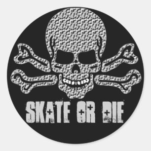 Schädel und Kreuzknochen Runder Aufkleber