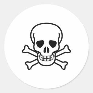 Schädel und Kreuzknochen Runder Aufkleber