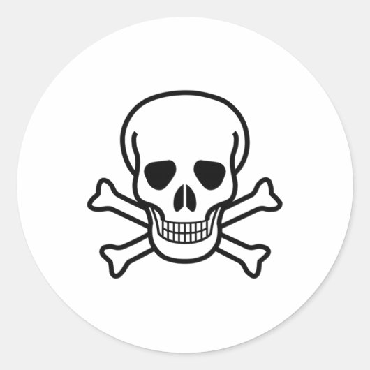 Schädel und Kreuzknochen Runder Aufkleber (Vorderseite)
