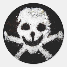 Schädel und Kreuzknochen Runder Aufkleber