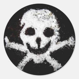 Schädel und Kreuzknochen Runder Aufkleber