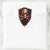 Schädel und Kreuzknochen Runder Aufkleber (Tasche)