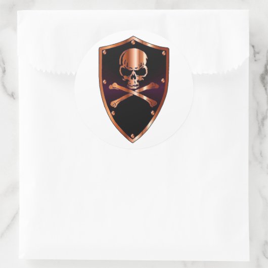 Schädel und Kreuzknochen Runder Aufkleber (Tasche)