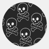 Schädel und Kreuzknochen Runder Aufkleber (Vorderseite)