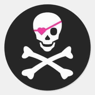 Schädel und Kreuzknochen Runder Aufkleber