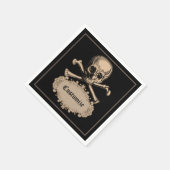 Schädel und Kreuzknochen Serviette (Ecke)