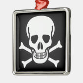 Schädel und Kreuzknochen Silbernes Ornament (Links)