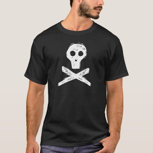 Schädel und Kreuzknochen T-Shirt (Vorderseite)