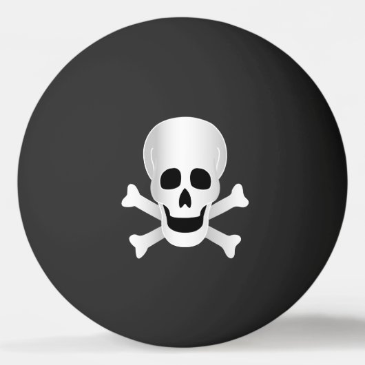 Schädel und Kreuzknochen Tischtennisball (Vorderseite)