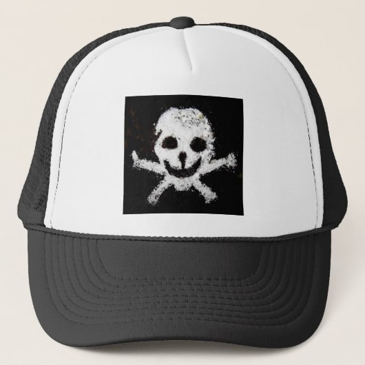 Schädel und Kreuzknochen Truckerkappe (Vorderseite)