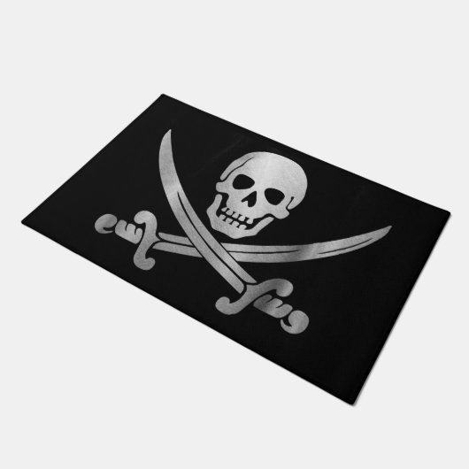 Schädel und Kreuzknochen Türmatte (Schrägansicht)