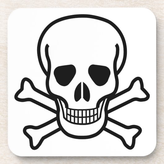 Schädel und Kreuzknochen Untersetzer (Vorderseite)