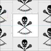 Schädel und Lacrosse-Schläger Stoff (Kachel)