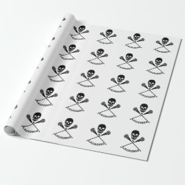 Schädel und Lacrosse Sticks Geschenkpapier