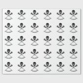 Schädel und Lacrosse Sticks Geschenkpapier (Flach)