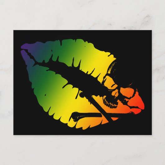 Schädel und Lippen. Postkarte (Vorderseite)