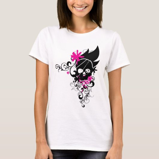 Schädel-und-Locken T-Shirt (Vorderseite)