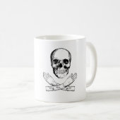 Schädel und mechanische Hände Kaffeetasse (VorderseiteRechts)