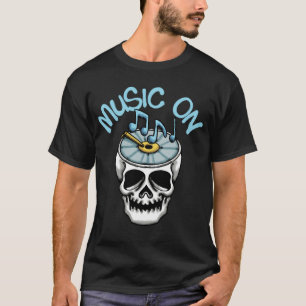 Schädel- und Musik Streetwear  T-Shirt