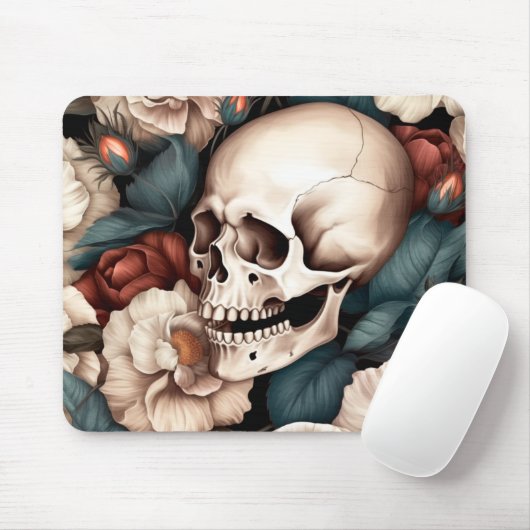 Schädel und Petalen Mousepad (Mit Mouse)