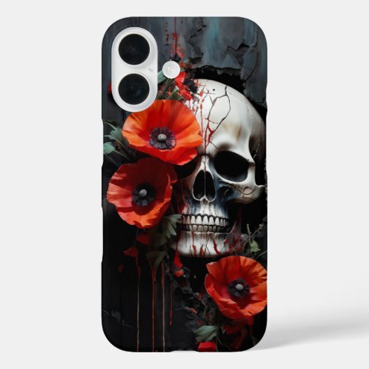 Schädel und Pflaumen Case-Mate iPhone Hülle (Rückseite)