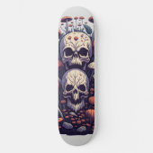 Schädel und Pilze Skateboard (Vorderseite)