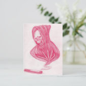 Schädel und Rauch Postkarte (Stehend Vorderseite)