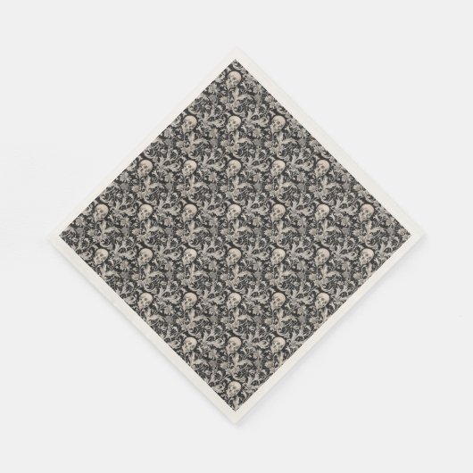 Schädel und Reben Serviette (Ecke)