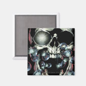 Schädel und Ringe - Farbe Magnet (Vorderseite/Rückseite)