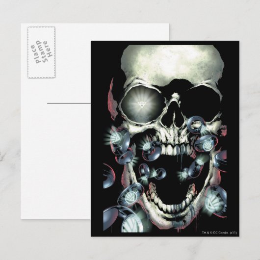 Schädel und Ringe - Farbe Postkarte (Vorne/Hinten)