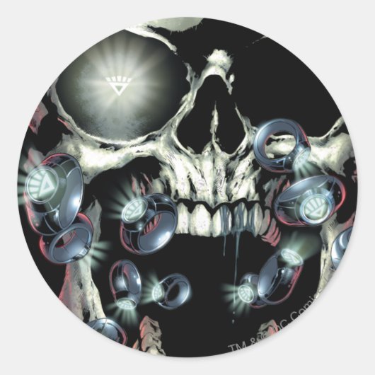 Schädel und Ringe - Farbe Runder Aufkleber (Vorderseite)