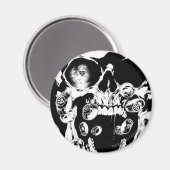 Schädel und Ringe Magnet (Vorderseite/Rückseite)