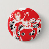 Schädel und Ringe - Rot Button (Vorderseite)
